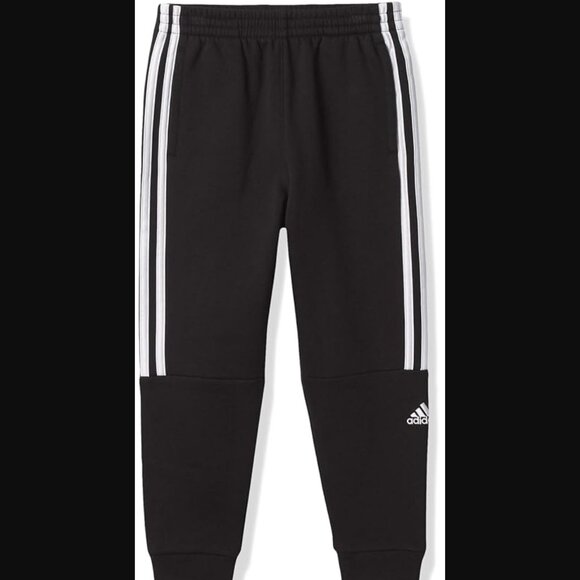 Adidas Core Badge high rise cropped stripe cotton blend jogger lounge sweatpants - Picture 1 of 13